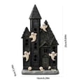 thumbnail image 3 of Liamobondopolis Black Haunted House Resin Figurine with Smiling Ghosts and Skulls for Halloween Tabletop Fireplace Mantel Gothic Spooky Decor 9.84 In, 3 of 7