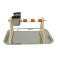 thumbnail image 4 of Parque de juegos de madera para pájaros, juguetes de escritorio, comedero, jaula para pájaros, accesorios de madera para pájaros. Blanco Naranja, 4 of 9