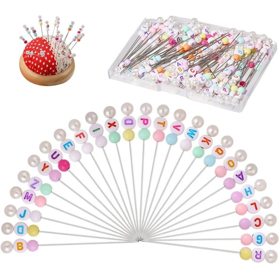 104 Pcs 26 Style Letter Straight Pins Numbered Quilting Pin for Clothing Design Decorative Colorful Head Pins for Handcrafts Sewing Projects