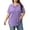 Purple, variant on Cuteduck Womens Plus Size Casual Henley Waffle Knit Button-Up Top Short Sleeve Polo Shirt 1X-5X