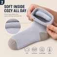 thumbnail image 2 of 5 Pairs Men's Wool Loop Socks, Winter Warm Thick Socks, Men's Outdoor Home Casual Socks fits all sizes 8-12, 2 of 9