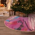 thumbnail image 5 of Lukts Pink Parrot Tropical Blossoms Print Color Life Christmas Tree Skirt, Winter Holiday Tree Mat Decoration ,Can be Used as A Shawl-, 5 of 6