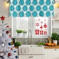thumbnail image 6 of 2 Pack Valances for Windows, Turquoise Dahlia Window Valances for Living Room/Bedroom/Bathroom, Country Gray Abstract Floral Flowers Light Filtering Kitchen Curtain Valance 60"W x18" L, 6 of 9