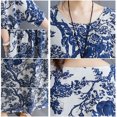 thumbnail image 5 of Vestido de mujer Irfora Vestido de lino de algodón para mujer Bolsillos con estampado floral Media pantorrilla O-cuello suelto Manga corta Tallas grandes Casual Irfora Vestido de mujer, 5 of 5
