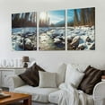 thumbnail image 2 of Nawypu   Baskan Mountain River at Wintertime-Landscape Art Canvas Print-12''x16''X3 Panels, 2 of 4