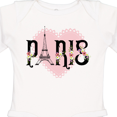 thumbnail image 4 of Inktastic Paris Pink Heart Eiffel Tower with Flowers Boys or Girls Long Sleeve Baby Bodysuit, 4 of 5