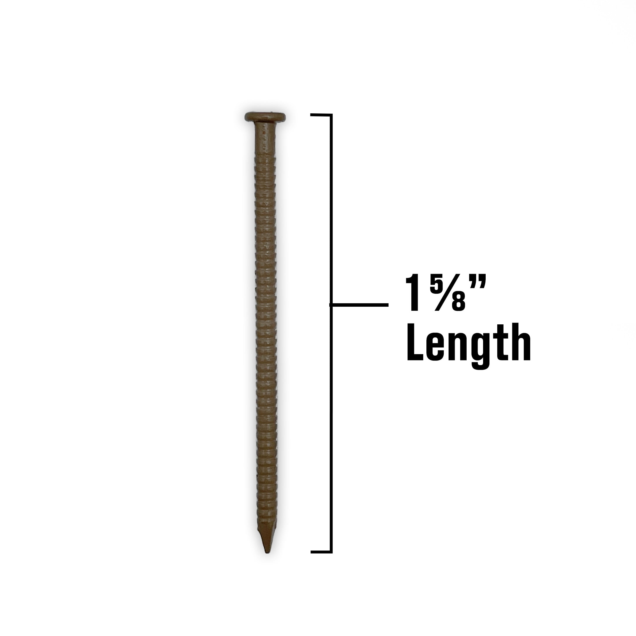 Fas-n-tite Panel Nails, 1-5/8", Steel, Painted Finish, Dark Oak, Interior Finishing Nails