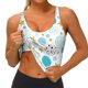thumbnail image 3 of Fotbe Gold Stars Blue Dots Pattern Sujetador Deportivo Largo sin Aros para Mujer con Almohadillas y Soporte Medio, Transpirable y Absorbente, Camiseta Tipo Chaleco o Tank Top-X-Large, 3 of 8