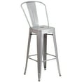 thumbnail image 5 of Flash Furniture Nichols Commercial Grade 24" Round Silver Metal Indoor-Outdoor Bar Table Set with 2 Cafe Stools, 5 of 5