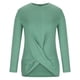 thumbnail image 4 of Camisas Para Mujer Camiseta Casual Sólido Cuello Redondo Sudadera Kink Split Manga Larga Tops Odeerbi ODB129932, 4 of 8