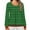 122#Army Green, variant on Women's Long Sleeve Shirts Pleated Crew Neck Tunic Tops Solid Color Pleated Top