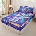 thumbnail image 2 of Homewish 3D Cartoon Unicorn Zipper Twin Comforter Sets with Fitted Sheet and 2 Pillowcases For Kids,Cute Magic Animal Zipper Bedding Set,Black Reversible,4-Piece, 2 of 7