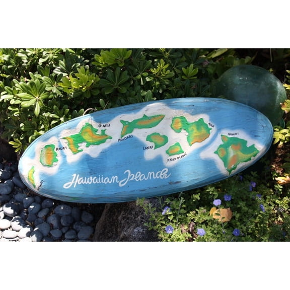 "HAWAIIAN ISLAND CHAINS" SURF SIGN 32" - HAWAII