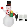 thumbnail image 1 of Muñeco de nieve inflable de 1,5 m de altura Decoraciones navideñas Muñeco de nieve inflable con LED de colores giratorios para patio al aire libre Enchufe estadounidense de 100 a 240 V, 1 of 10
