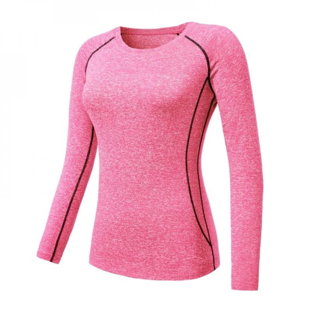 T-Shirt de Compression de Sport à Manches Longues pour Femmes, Séchage Rapide, Gym, Yoga, Course, Hauts Tee