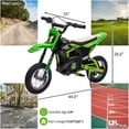 thumbnail image 5 of Lumiparty 24V Electric Off-Road Motorcycle, 250W Motor 13.6MPH Fast Speed Motocross Dirt Bike, Twist Grip Throttle, Metal Suspension, Air-Filled Tires, for Kids Teens Age 8+, Green, 5 of 8