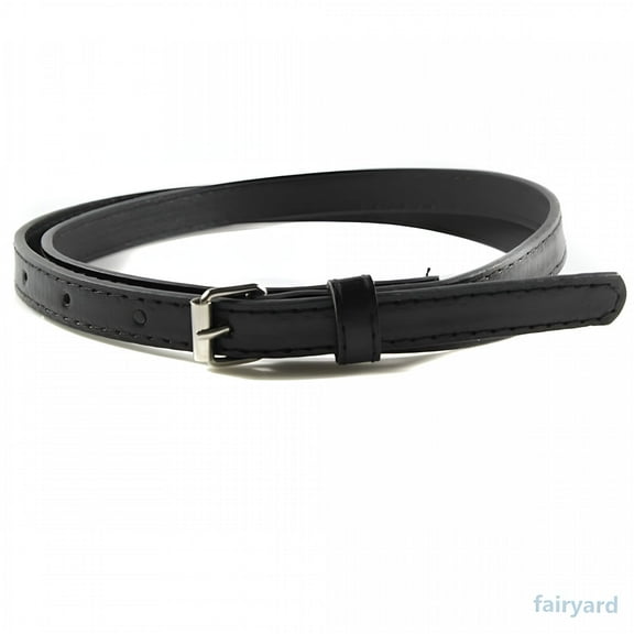 TELOLY Belt Thin Skinny Faux Leather Waistband Ladies Casual Strap Cinto Women Belts Black