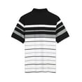 thumbnail image 2 of Camiseta De Golf A Rayas Bloque De Color Mangas Cortas Polo Para Hombres Negro Blanco Gris S, 2 of 5