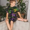 thumbnail image 4 of Balery Mardi Gras6 Conjunto de Pijama Infantil de Manga Corta con Estampado – Ropa de Dormir de Algodón Suave-3X-Large, 4 of 6