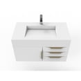 thumbnail image 4 of Castello USA Nile 36" White Wood Floating Vanity with White Top and Gold Trim, 4 of 8