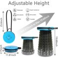 thumbnail image 2 of Upgraded XXL Collapsible Stool with Cushion,19.7"H-11.8"D Telescoping Folding Stool for Adults,More Sturdy Portable Camping Stools with Load Capacity 1000lbs for Outdoor,Garden,Fishing,Hiking, 2 of 13