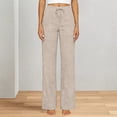 thumbnail image 6 of Hurxie Wide Leg Pants for Women Flowy Palazzo Drawstring Elastic Waist Trousers with Pockets Summer Beach Vacation Clothes Khaki,2XL, 6 of 8