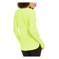 thumbnail image 2 of IDEOLOGY Womens Yellow Heather Long Sleeve Crew Neck Top Size: M, 2 of 2