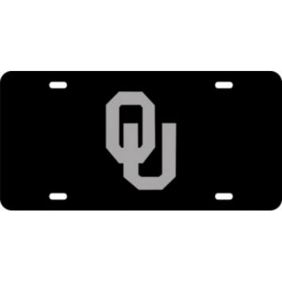 OU Sooners Black Laser License Plate