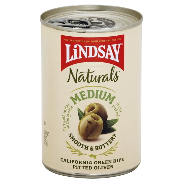 Lindsay Naturals Medium Green Ripe Pitted Olives, 6 oz