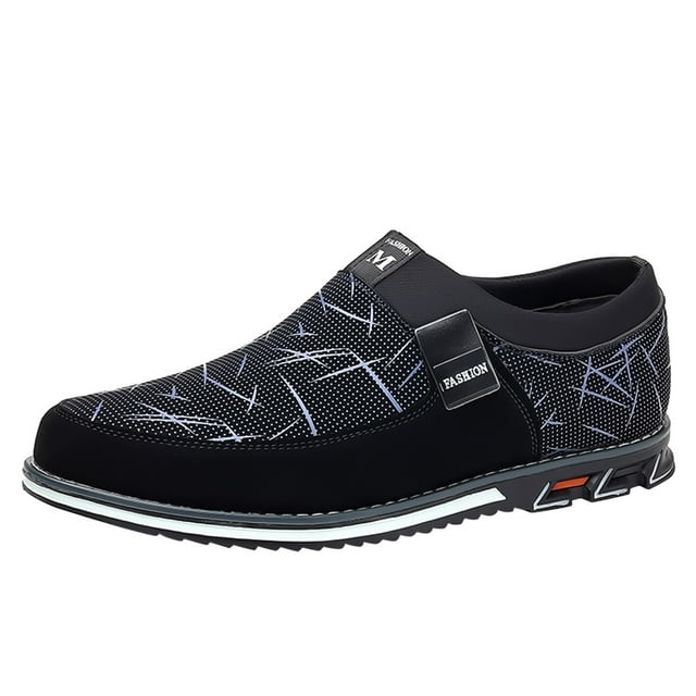 asddcavvf Fashion Style Men's Breathable Comfortable Business Slip On Work Leisure Hit Color Leather