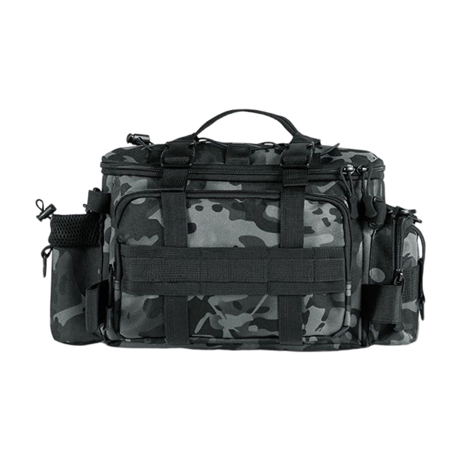 XINGXIANG-40cm Multifunctional Fishing Gear Bag Camo Durable Oxford Tackle Storage Bag with Adjustable Strap for Outdoor Sports (A)