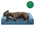 thumbnail image 6 of FurHaven Pet Products Faux Fur & Velvet Orthopedic Sofa Pet Bed for Dogs & Cats - Harbor Blue, Large, 6 of 13