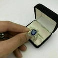 thumbnail image 2 of 3Ct Emerald Cut Lab Created Blue Sapphire Engagement Ring 14K Yellow Gold Plated, 2 of 4
