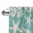 thumbnail image 4 of Window Valance for Kitchen,Summer Ocean Starfish Shell Rod Pocket Curtain Valances Short Curtains Drapes Panel,Marine Creature on Green Window Treatment Topper for Living Room Bathroom Bedroom Home, 4 of 9