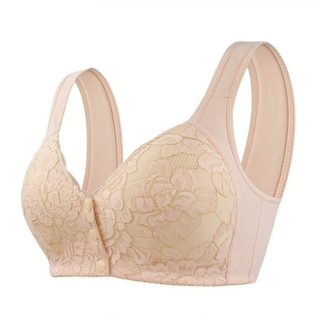 YanQiao Womens Bra Non Slip Lace Bras Push Up Wireless Padded Bras Supportive Seamless Bra Comfortable Bra 54 Beige