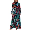 thumbnail image 2 of Tropical Floral Print Dress Red Flowers Party Maxi Dress Bohemia Long Dresses High Waist Graphic Clothes, 2 of 5