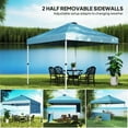 thumbnail image 4 of Patio Gazebos, 10x 10 ft party tent Pop Up Canopy Tent with 2 Half Sidewalls with Wheeled Carry Bag, Blue, Blue Backyard Gazebos,Metal,Oxfabric Large Gazebos, 4 of 7