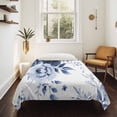 thumbnail image 4 of Blue Floral Art Tapestry for Bedroom Wall Hanging Tapestry, Watercolor Botanical Spring Flowers Ceiling Backdrop Tapestries Poster Blanket Wall Decor for Teens Room Living Room Dorm 51" x 59", 4 of 8