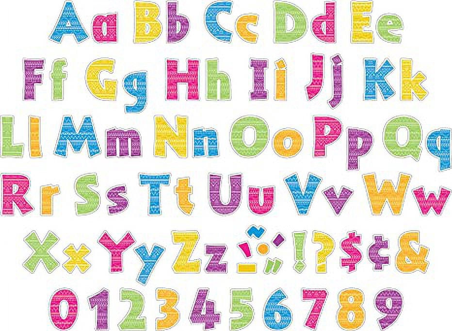 Barker Creek 4" Letter Pop-Outs 2-Pack, Kai Ola, Jazz Up Your Bulletin Boards with These Colorful Letters, 510 Upper and Lowercase Letters, Numbers & Punctuation Marks, 4" (3647)