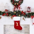 thumbnail image 1 of Calcetín navideño personalizado con letra | Bolsa de regalo navideña para dulces y juguetes pequeños | Colgante decorativo para árbol, chimenea o puerta | Decoración festiva para niños y familia, 1 of 3