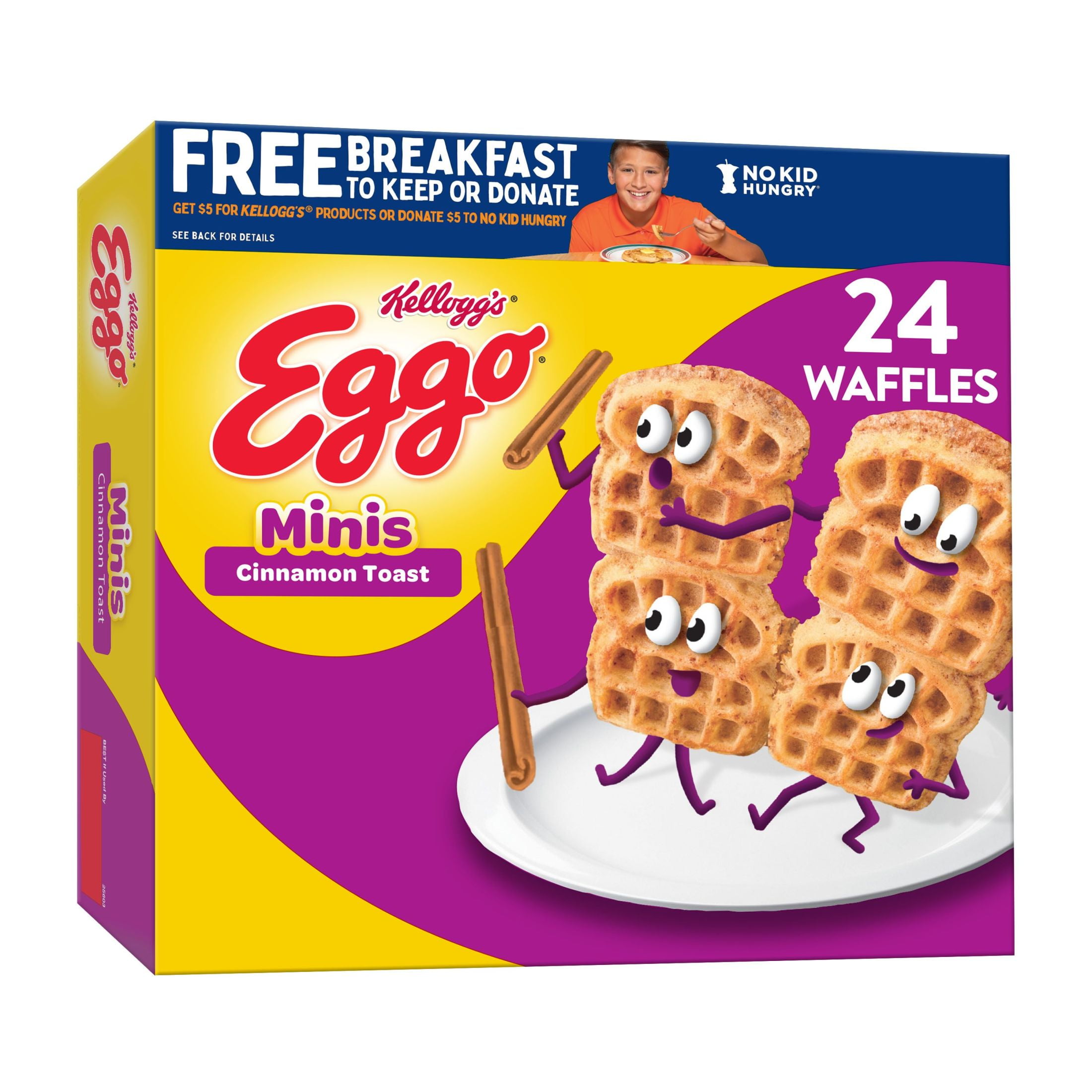 Eggo Cinnamon Toast Frozen Mini Waffles, 25.8 oz, 24 Count (Frozen)