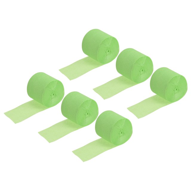Unique Bargains Crepe Paper Streamer 32ft Long 1.37 Inch Wide, Light Green 12 Pack