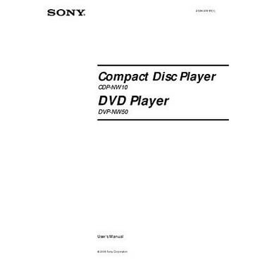 Instruction Manual ONLY for Sony DVP-NW50 DVD Player Owners Manual REPRINT