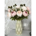 thumbnail image 5 of Visland Artificial Flowers Silk Plastic Fake Peony Flower Vintage Peonies Bouquet DIY Wreath for Home Wedding Centerpieces Decor, 5 of 8