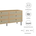thumbnail image 5 of Modway Chaucer 6-Drawer Particleboard and Rattan Dresser in Oak, 5 of 9