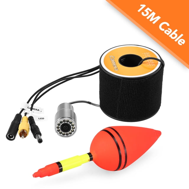 Cámara de pesca submarina 1200TVL con 12 LEDs, visión nocturna, forma de pez, accesorios para cámara de pesca en hielo con cable de 15m/30m/50m.