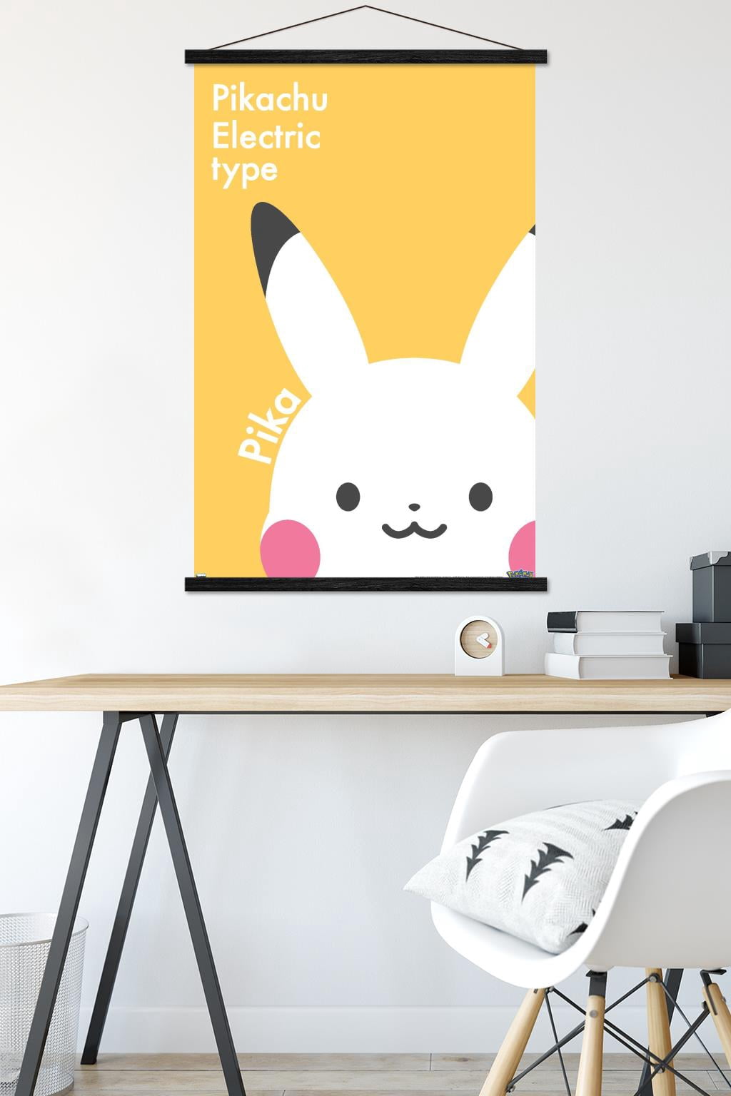 Pokemon - Pikachu Electric Type Wall Poster with Magnetic Frame, 22.375" x 34"