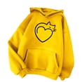 thumbnail image 4 of yoeyez Hoodie for Girl Heart Print Long Sleeve Sweatshirts Hooded Cute Graphic Pullover Tops With Pockets Teen Girls Fall Winter Clothes My Orders Placed Recently By Me On Yellow 2L, 4 of 4