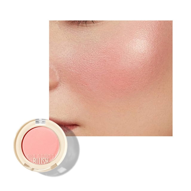 Single Color Nude Makeup High Gloss Rouge 12 Colors Pearlescent Fine 24.6G, Makeup White Blusher