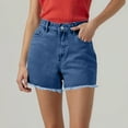 thumbnail image 2 of Women's Fashionable High Waist Stretchy Jean Bermuda Shorts for Summer, Knee Length Casual Jorts with Trendy Comfort Fit, Perfect for Everyday Stylish Casual Occasions,Dark Blue XL, 2 of 4